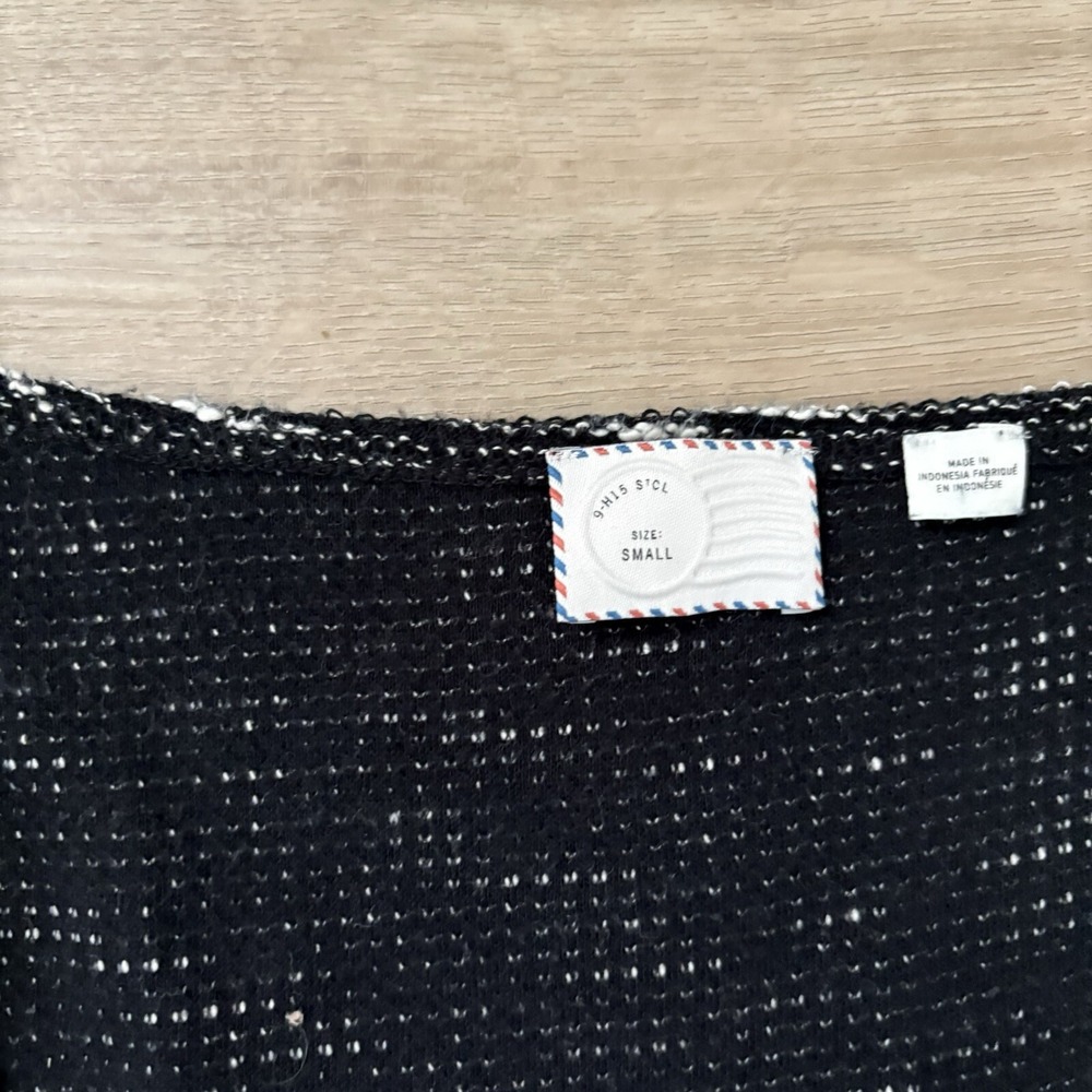Anthropologie Postcard Top Womens S Black Textured Cap Sleeve Peplum‎ Ruffle Hem - Picture 4 of 5